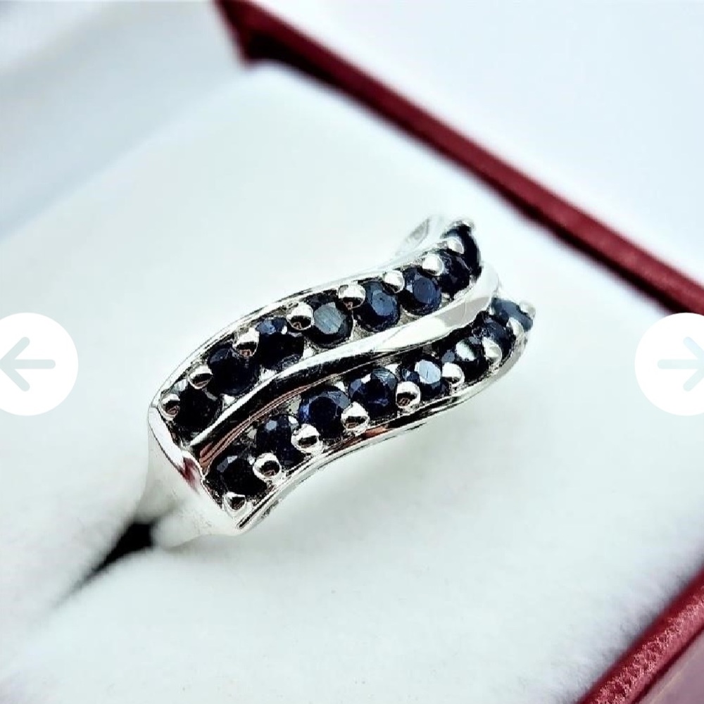 New In Box! Sterling & Sapphire Ring!